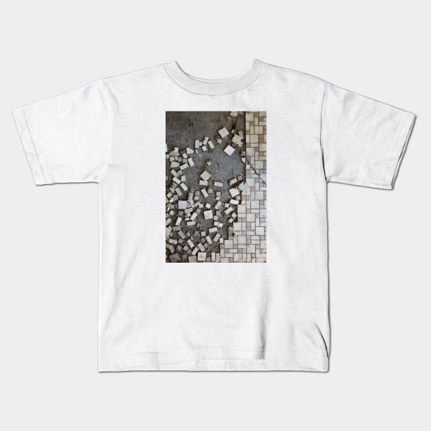 Broken tiles pieced together Kids T-Shirt by textural